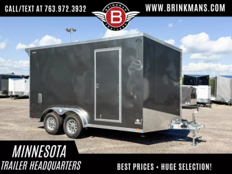 New Lightning 7.5x14 Aluminum Enclosed Trailer - Rear ramp door