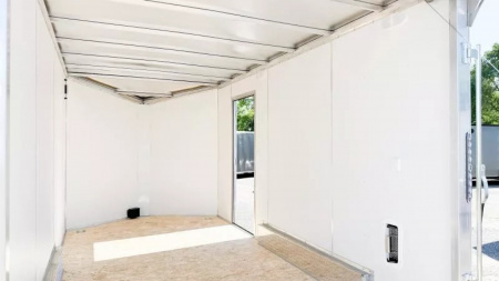 New Lightning 7.5x14 Aluminum Enclosed Trailer - Rear ramp door