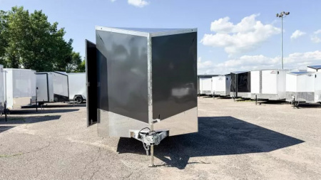 New Lightning 7.5x14 Aluminum Enclosed Trailer - Rear ramp door