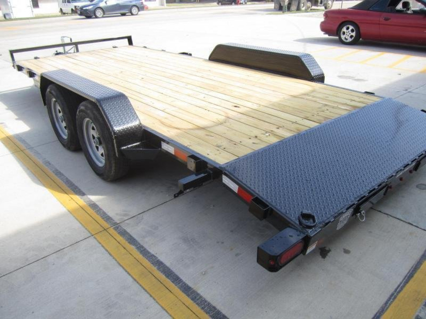 New Sure-Trac 7 X 18 Wood Deck Car Hauler  7k