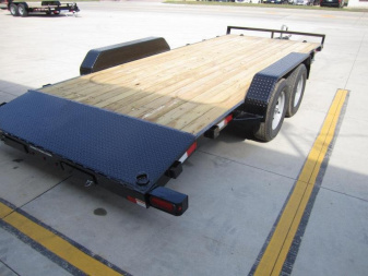 New Sure-Trac 7 X 18 Wood Deck Car Hauler  7k