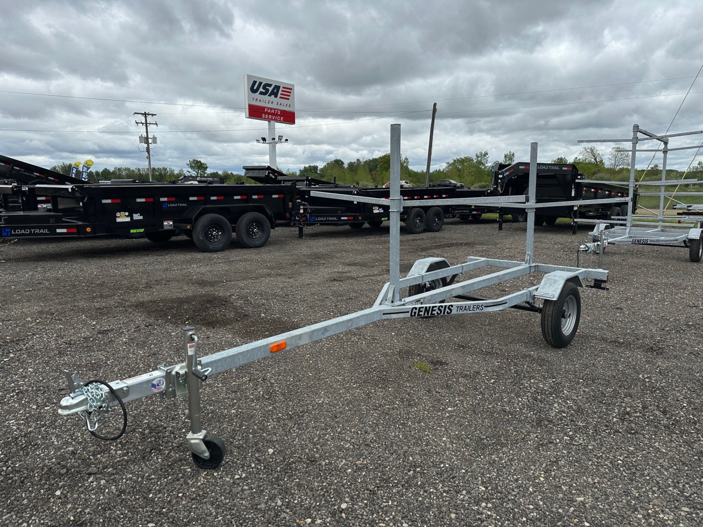 New 2026 Genesis Trailers 42x14 Galvanized 2-Place Kayak/Canoe Boat Trailer