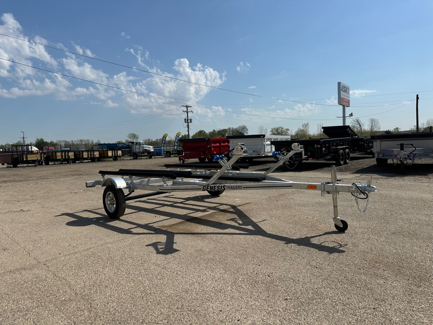 New 2026 Genesis Trailers 81x13 Galvanized 2-Place Personal Water Craft Boat Trailer