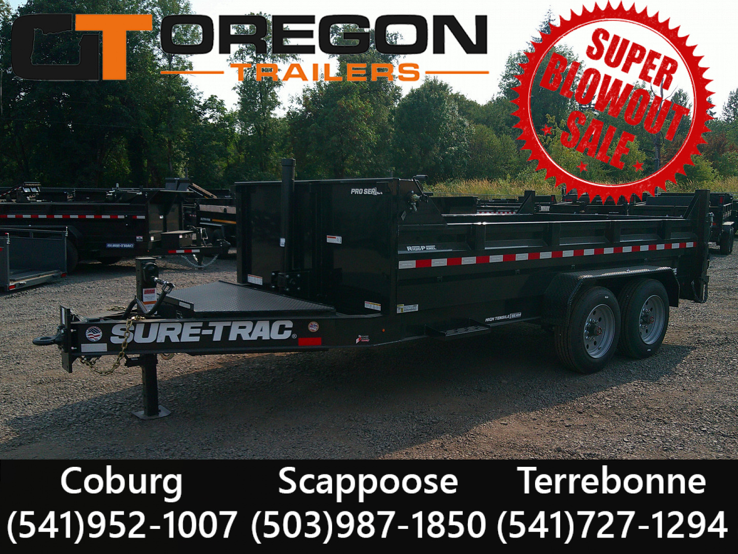 New 2025 Sure-Trac 7x14 15.4K Pro Series Telescopic Dump Trailer