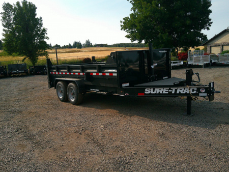 New 2025 Sure-Trac 7x14 15.4K Pro Series Telescopic Dump Trailer