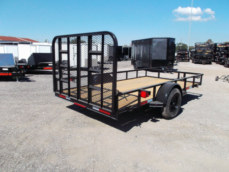 New 2026 J&C Trailers 77x12 Single Utility Trailer / C-Channel Wrap Tongue / 2" Bulldog Coupler / 4ft Ramp Gate