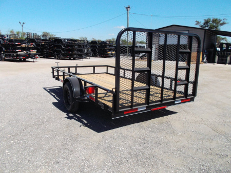 New 2026 J&C Trailers 77x12 Single Utility Trailer / C-Channel Wrap Tongue / 2" Bulldog Coupler / 4ft Ramp Gate