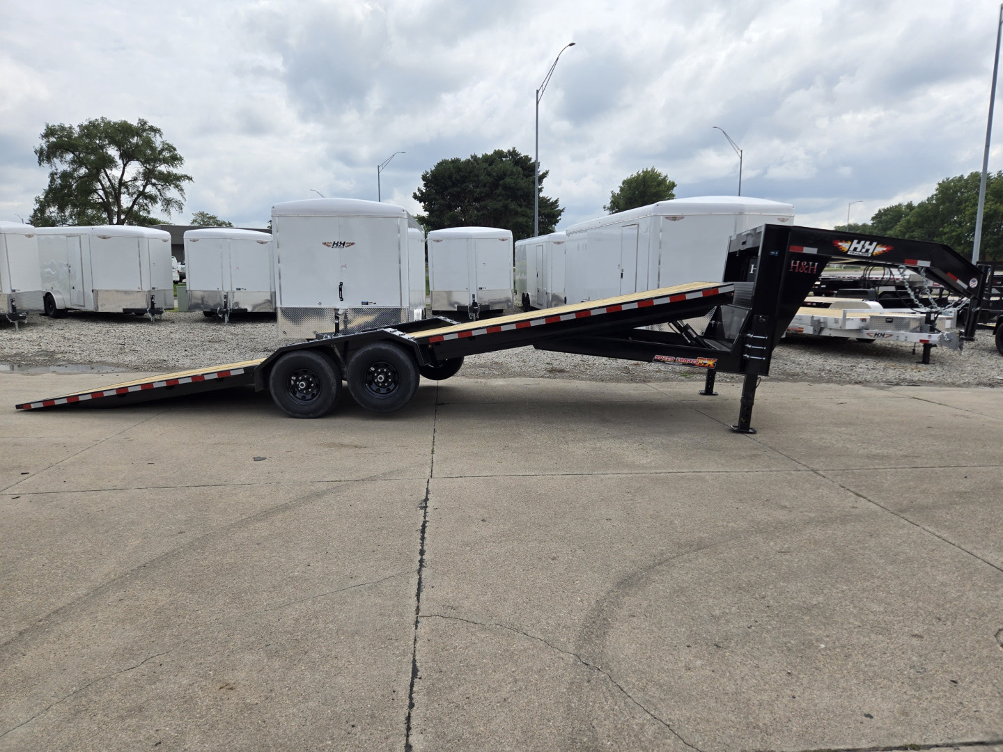 New 2026 H&H Trailers 82x26 Electric Tilt 14K Equipment Trailer