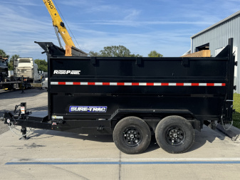 New 2026 Sure-Trac 7X12 TANDEM AXLE 14000 LB GVWR TELESCOPIC Dump Trailer WITH 4FT SIDES, TARP, RAMPS, D-RINGS
