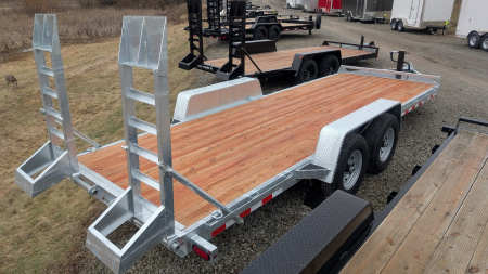 New 2025 BWise 20' HD Lo Pro Equipment Hauler w/ 5' Ladder Ramps - GALVANIZED!!!