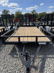 New 2026 PJ TRAILER UTILITY U7141 77X14 SA STRAIGHT DECK W/ ATV RAMPS (GVW:2995) BLACK