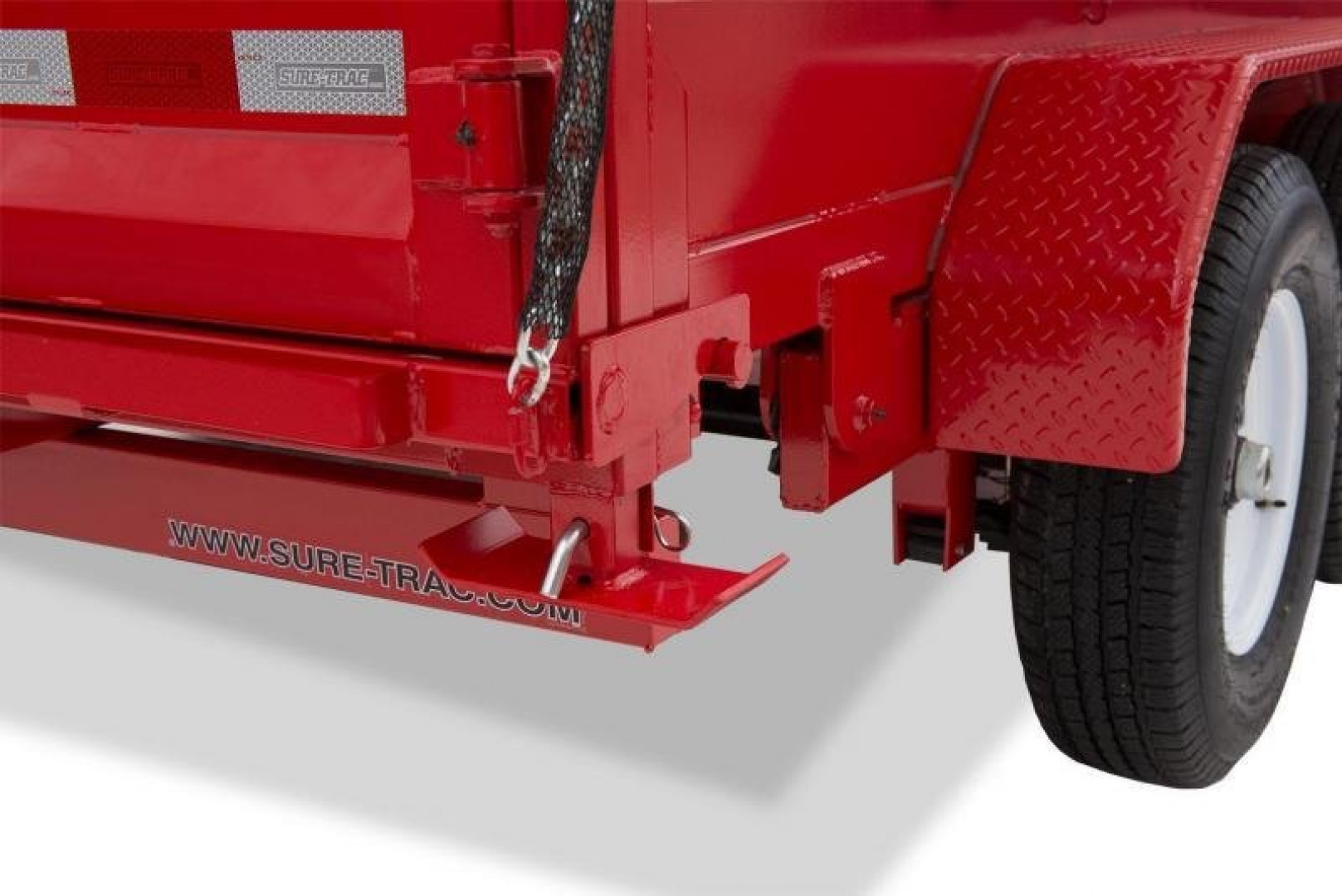New 7 x 14 Sure-Trac HD Low Pro Scissor Hoist Dump Trailer, 14k GVWR w/ Tarp Kit Installed & 110v Batt. Charger