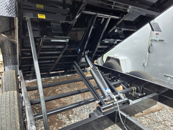 New 7 x 14 Sure-Trac HD Low Pro Scissor Hoist Dump Trailer, 14k GVWR w/ Tarp Kit Installed & 110v Batt. Charger