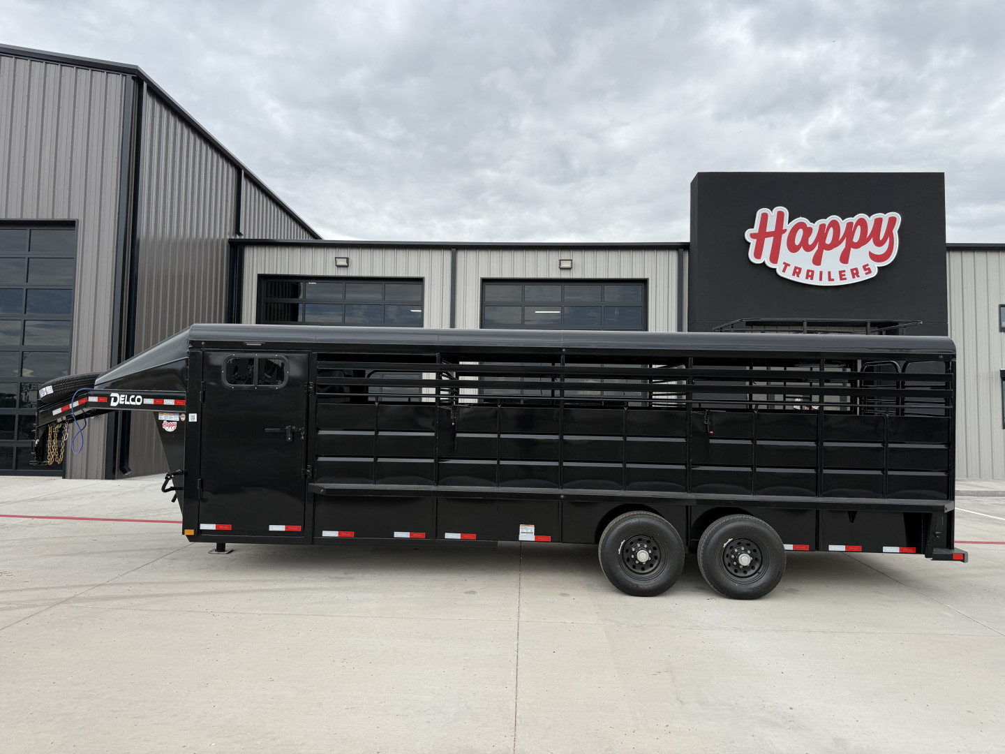 New 2026 Delco 6'8"x24' GN Metal Top Livestock Trailer - M8 Cowboy