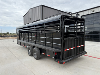 New 2026 Delco 6'8"x24' GN Metal Top Livestock Trailer - M8 Cowboy