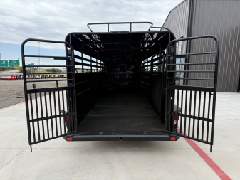 New 2026 Delco 6'8"x24' GN Metal Top Livestock Trailer - M8 Cowboy