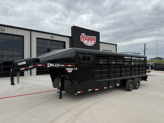 New 2026 Delco 6'8"x24' GN Metal Top Livestock Trailer - M8 Cowboy