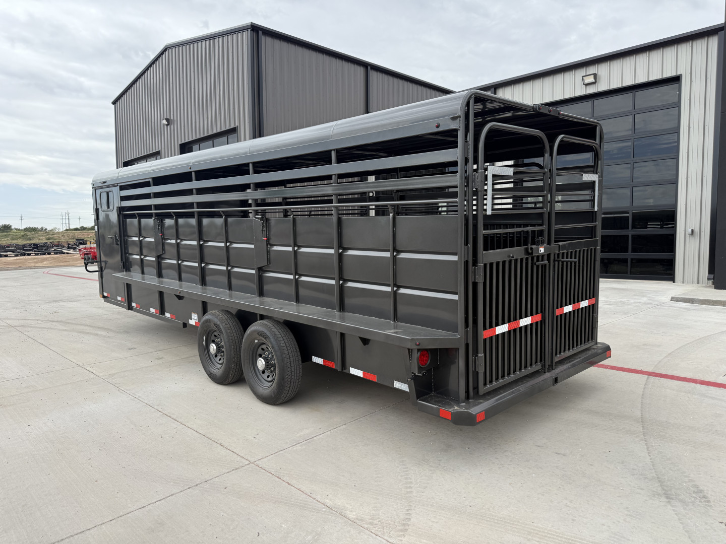 New 2026 Delco 6'8"x24' GN Metal Top Livestock Trailer - M8 Cowboy