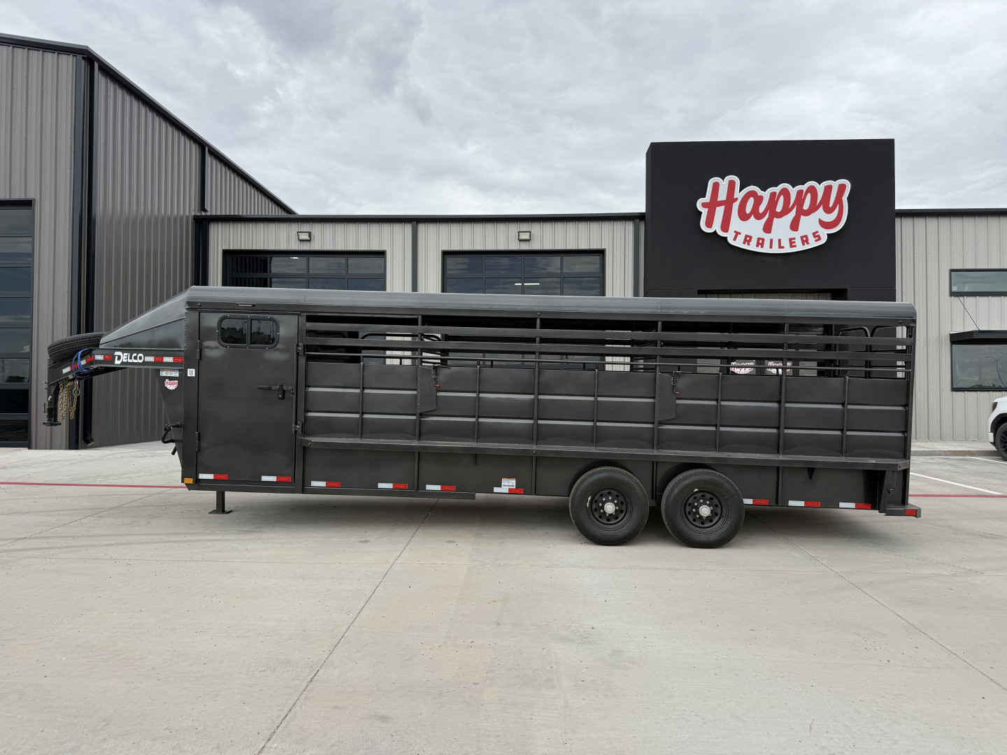 New 2026 Delco 6'8"x24' GN Metal Top Livestock Trailer - M8 Cowboy