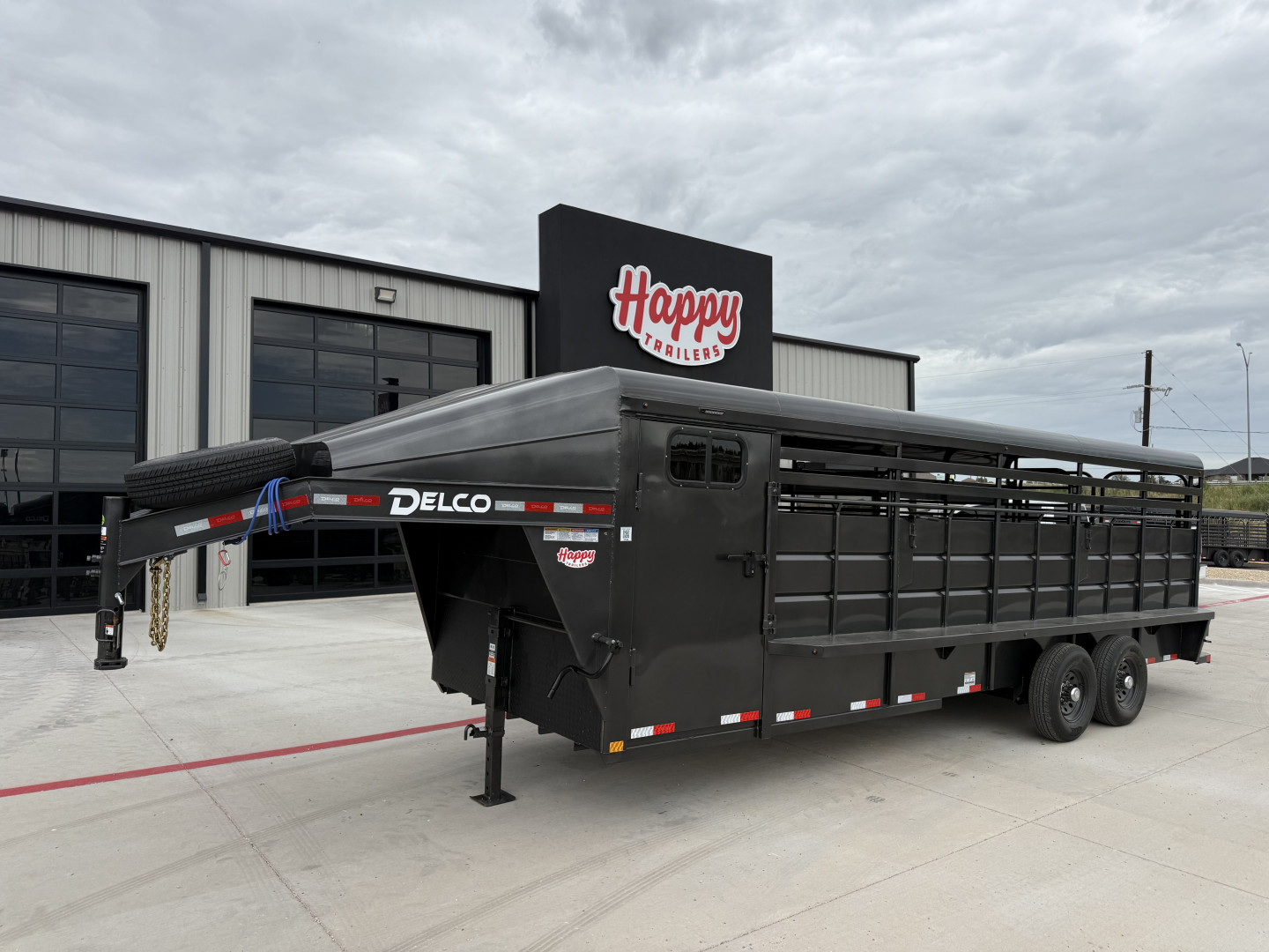 New 2026 Delco 6'8"x24' GN Metal Top Livestock Trailer - M8 Cowboy