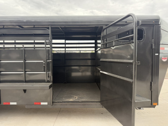 New 2026 Delco 6'8"x24' GN Metal Top Livestock Trailer - M8 Cowboy