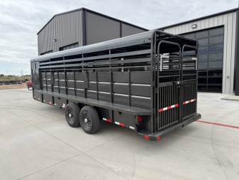 New 2026 Delco 6'8"x24' GN Metal Top Livestock Trailer - M8 Cowboy
