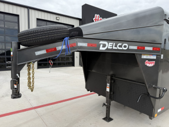 New 2026 Delco 6'8"x24' GN Metal Top Livestock Trailer - M8 Cowboy