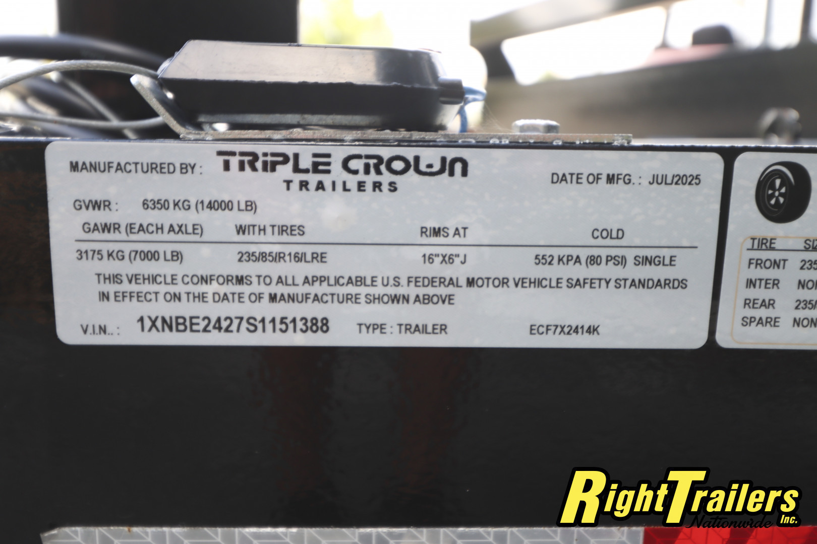 New 2025 7X24 Triple Crown Equipment Trailer