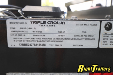 New 2025 7X24 Triple Crown Equipment Trailer