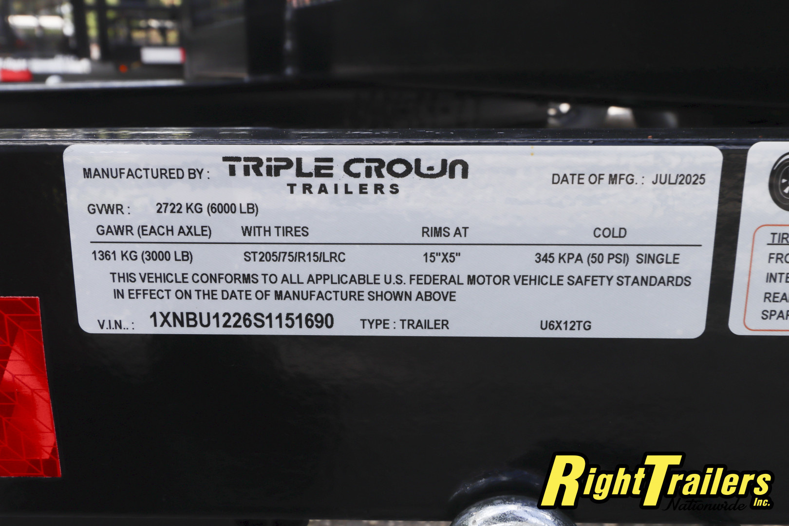 New 2025 6X12 Triple Crown Utility Trailer