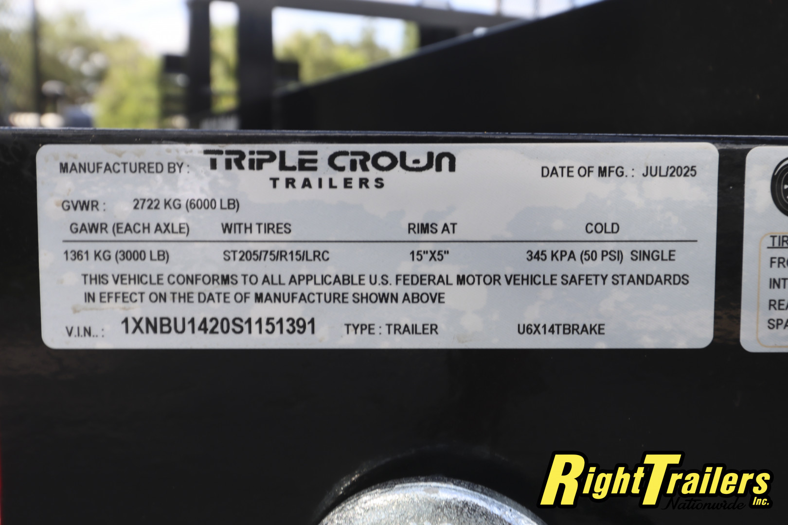 New 2025 6X14 Triple Crown Utility Trailer