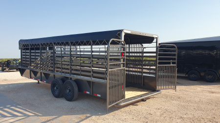 New 2026 Good Guys 6'8"x24' GN Bar Top Livestock Trailer - Wrangler