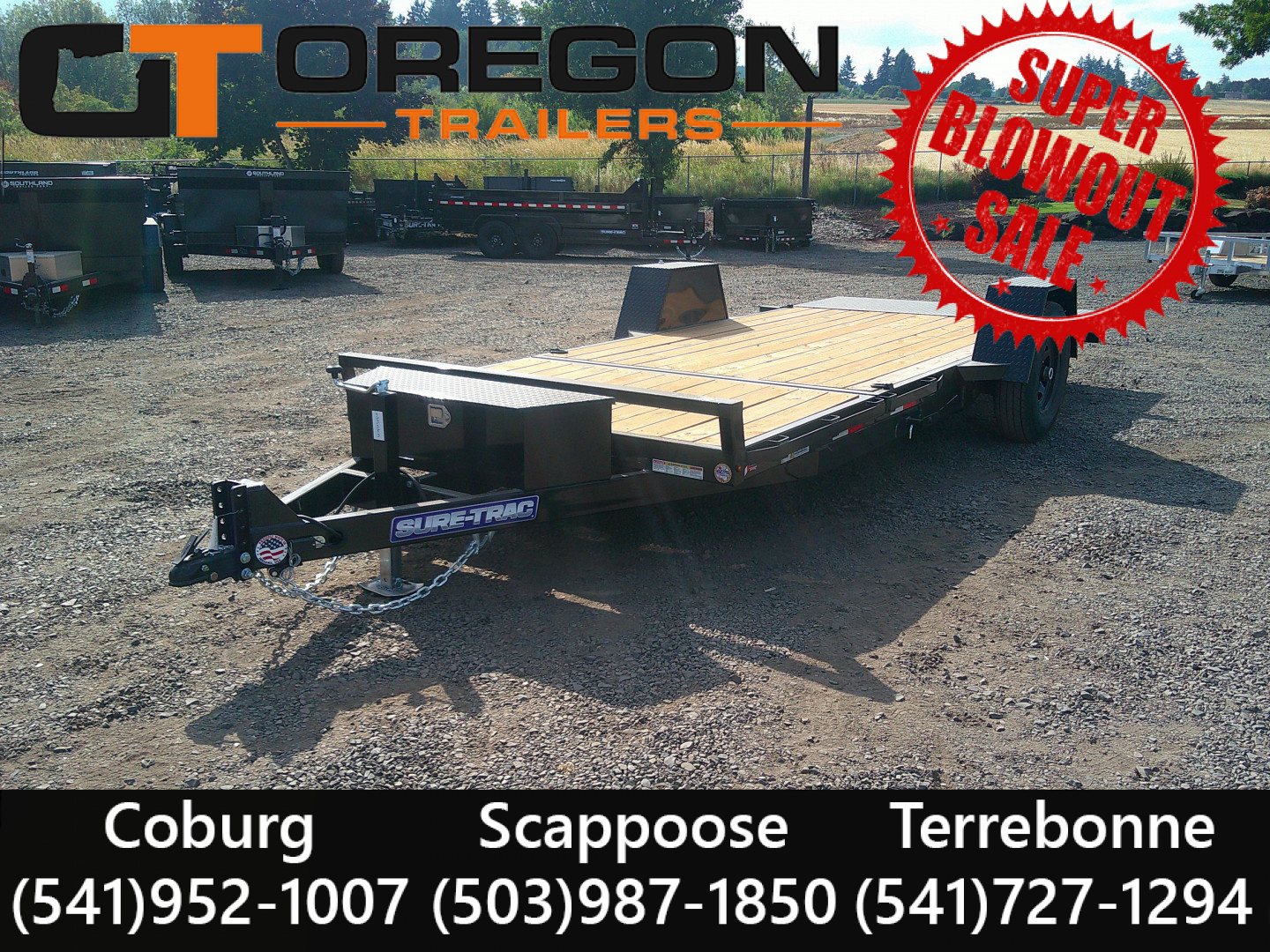 New 2025 Sure-Trac 6'10 x24 (12+4) Single Axle 7.8K Split Tilt Trailer