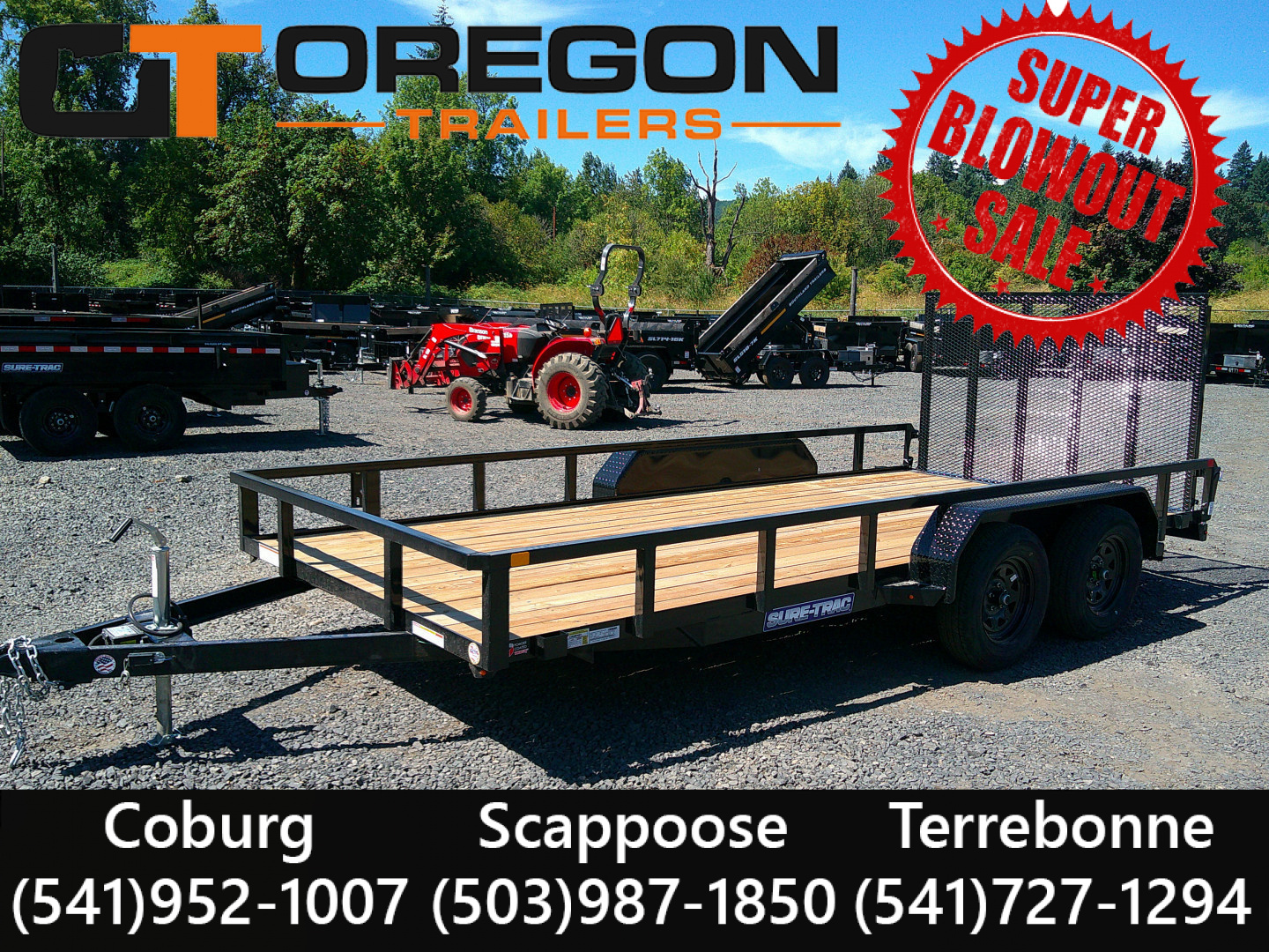 New 2025 Sure-Trac 7x16 Tube Top 7K Utility Trailer