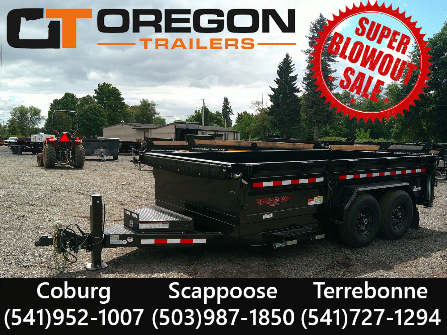 New 2025 Midsota 7x14 Tandem Axle 15.4K Scissor Dump Trailer