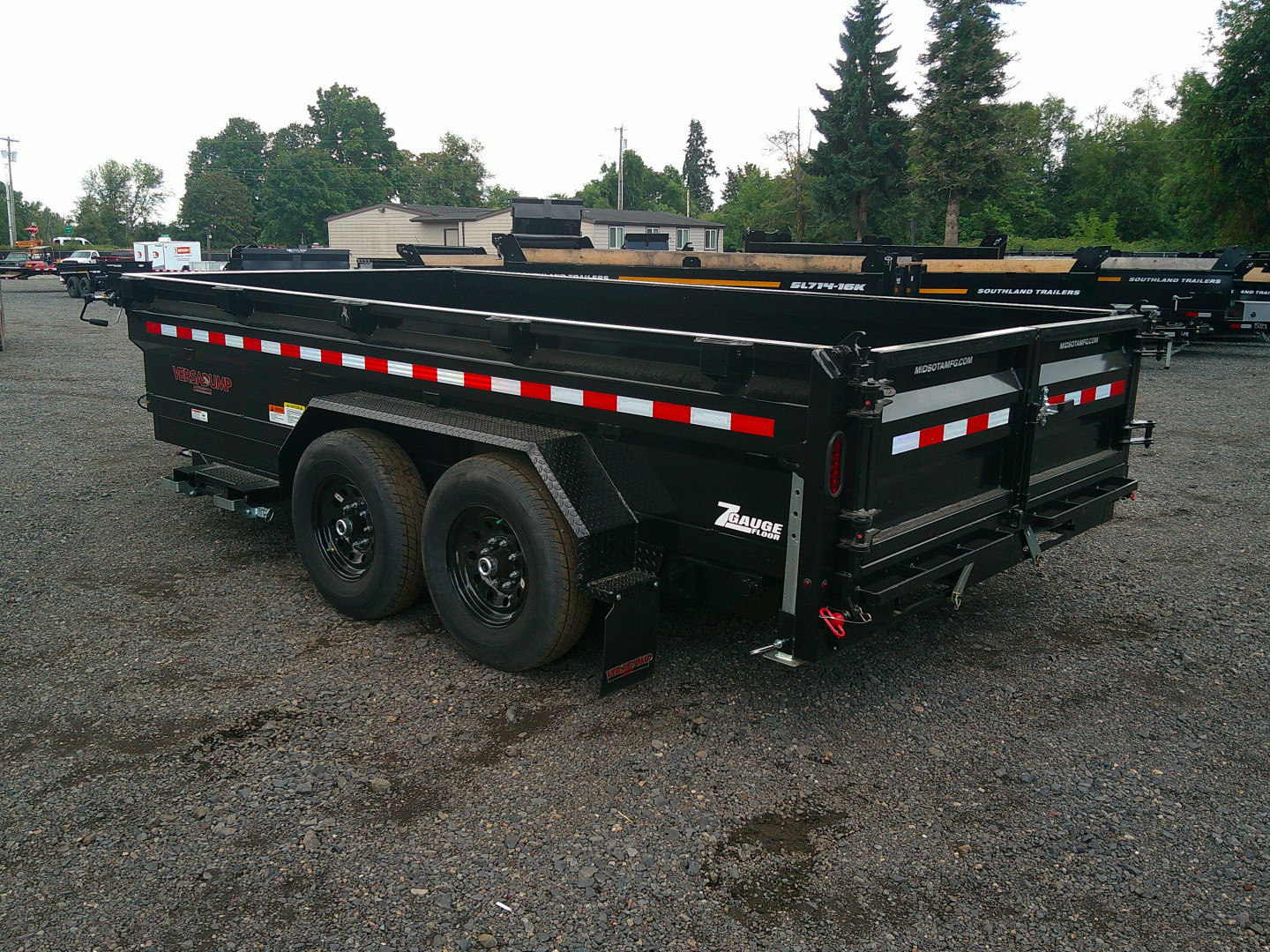New 2025 Midsota 7x14 Tandem Axle 15.4K Scissor Dump Trailer