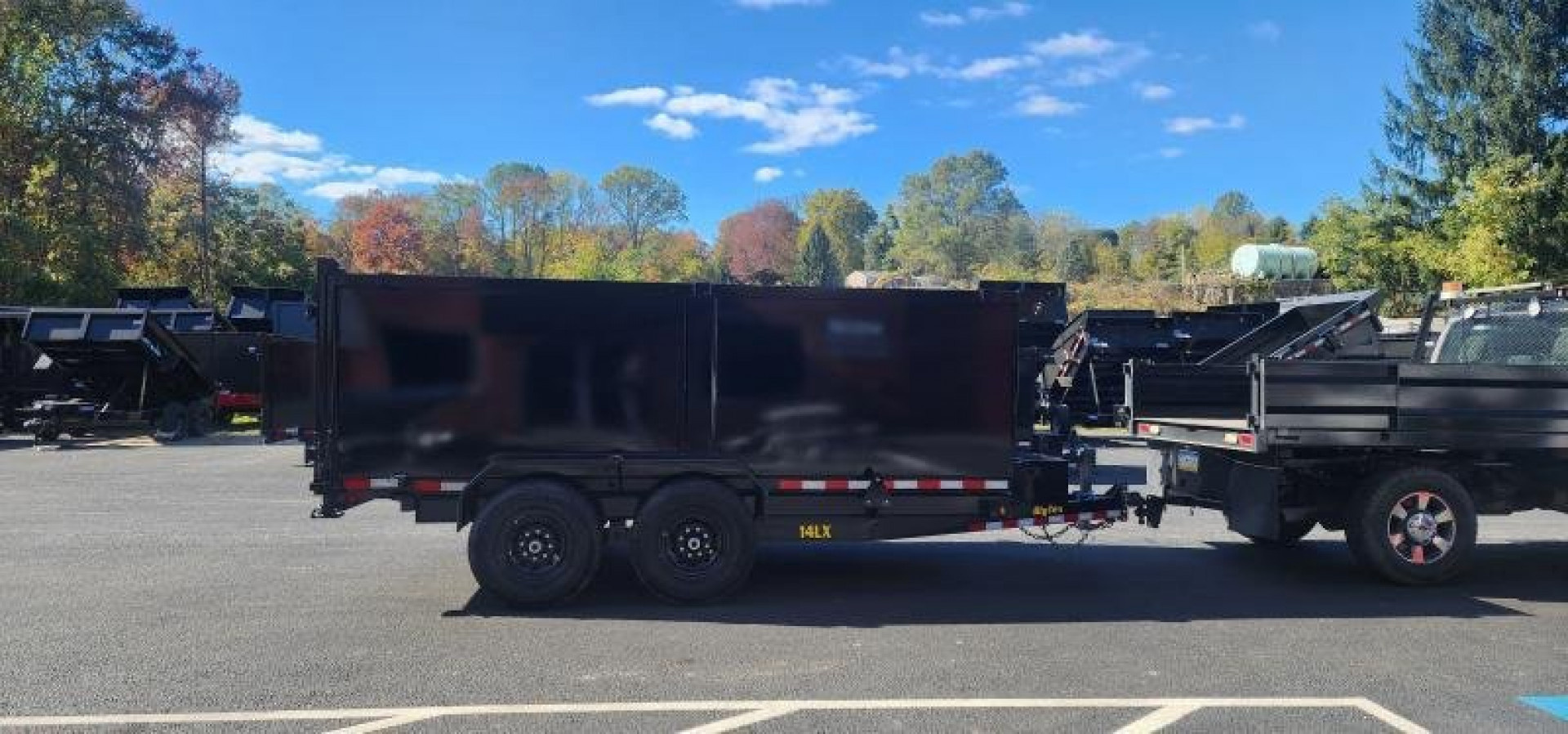 New 7 x 14 Big Tex Low Pro  14LX Scissor 4' High Side Dump Trailer 14k