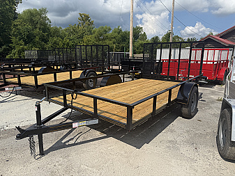 New 2025 P & T Trailers 6.4X12 AFG ANGLE Utility Trailer