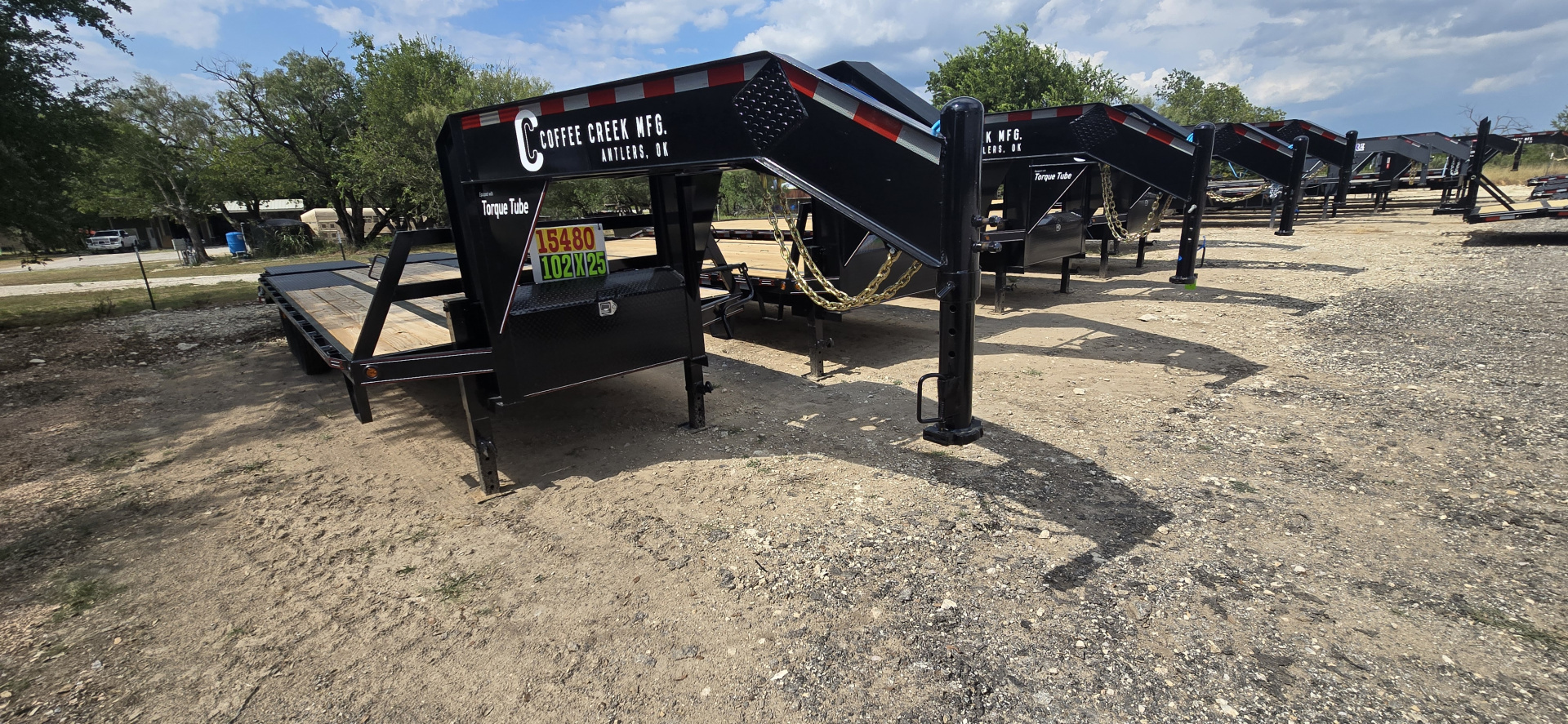 New 2025 Coffee Creek 102" X 25' Deckover Trailer - Mega Ramps