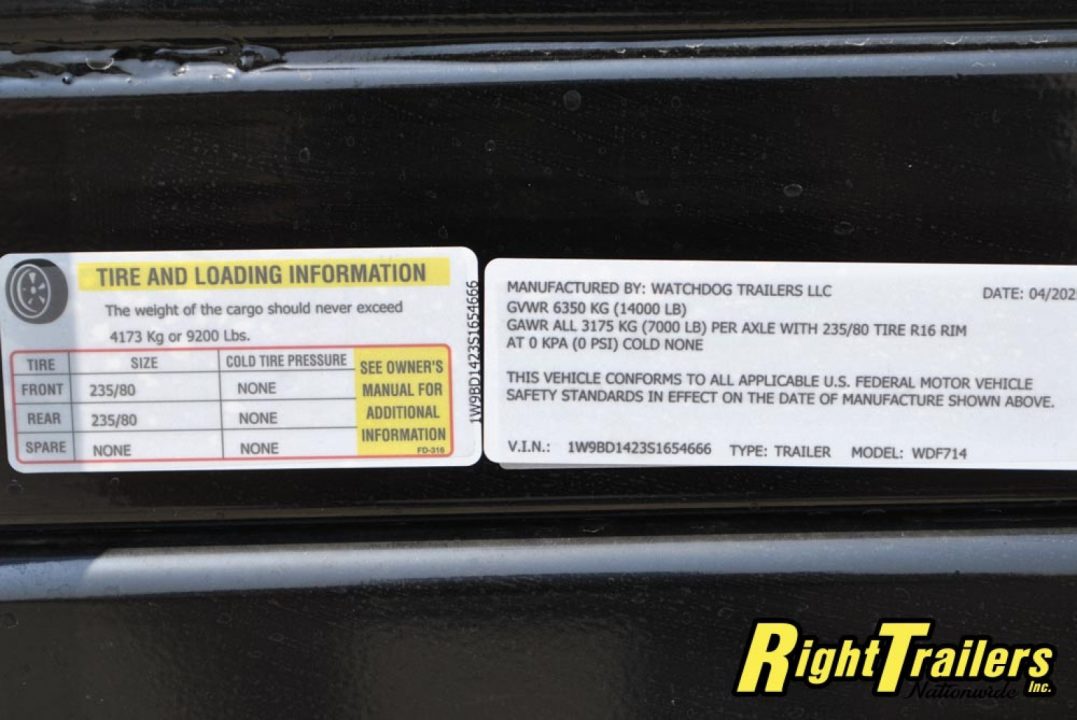 New 2025 7X14 Watchdog Dump Trailer