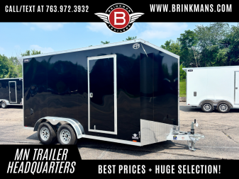 New Lightning 7.5x14 Aluminum Enclosed Trailer - Rear ramp door!