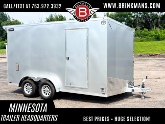 New Lightning 7.5x14 Aluminum Enclosed Trailer - Rear ramp door!