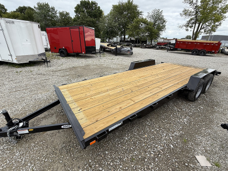 New 2026 AMO UT202 Car Hauler 82X20 TA DOVETAIL W/ SLIDE IN RAMPS (GVW:7000) BLACK