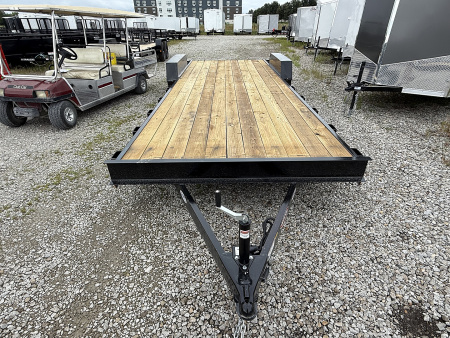 New 2025 AMO UT202 Car Hauler 82X22 TA DOVETAIL W/ SLIDE IN RAMPS (GVW:7000) BLACK