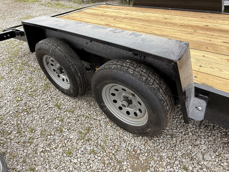 New 2025 AMO UT202 Car Hauler 82X22 TA DOVETAIL W/ SLIDE IN RAMPS (GVW:7000) BLACK