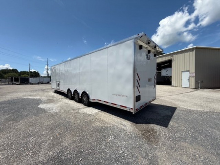 New 2026 Vintage Trailers 8.5x34 Race Trailer with Bathroom Package