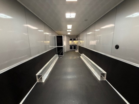 New 2026 Vintage Trailers 8.5x34 Race Trailer with Bathroom Package