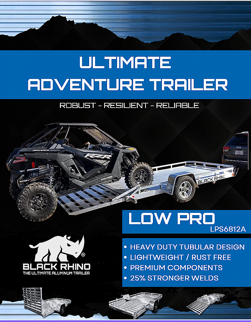 New 2026 Black Rhino *INCOMING* Aluminum 81"x14' LPS8114A-3K Low Profile (ATV / UTV / Side by Side) ATV Trailer