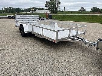 New 2025 Black Rhino *INCOMING* Aluminum 81 X14' LSS714A-3K w/ Bi-Fold Gate Utility Trailer