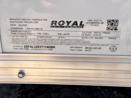 New 2026 Royal Cargo Trailers 6-12-1.5V Enclosed